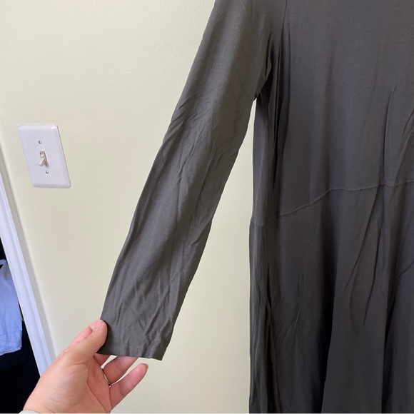 Eileen Fisher Long Sleeve Stretch Dress in Gray SIZE MEDIUM - Picture 4 of 10